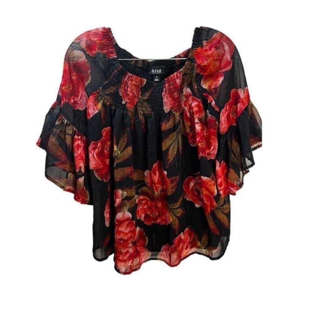 New A.N.A. Off Shoulder Floral Blouse Small